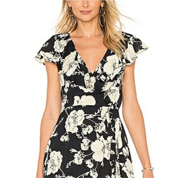 Free People French Quarter Printed Mini Wrap Dress Size XS - Picture 3 of 6
